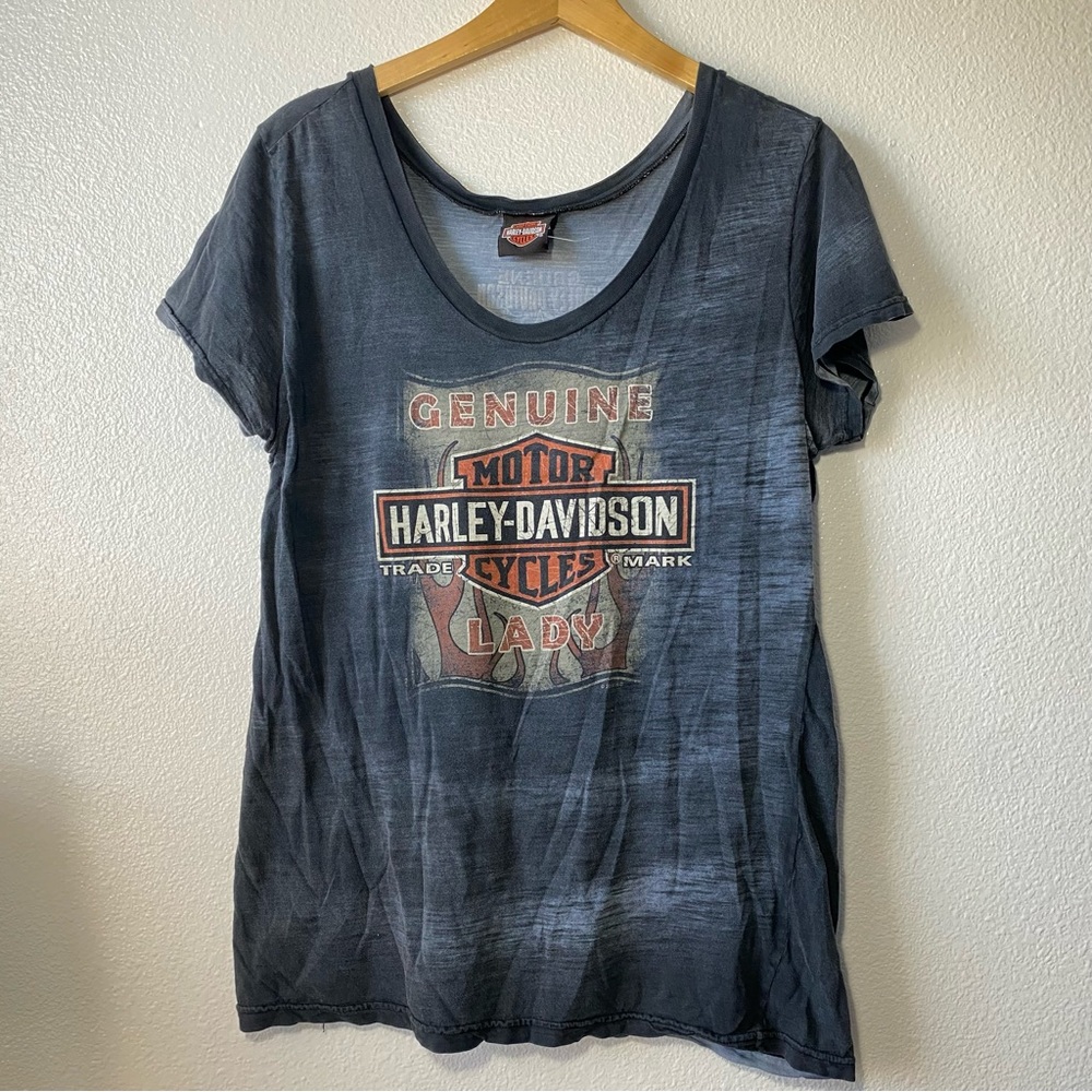 Harley Davidson Genuine Lady Gray Flame Shirt Gruene New Braunfels Texas 1W 1X